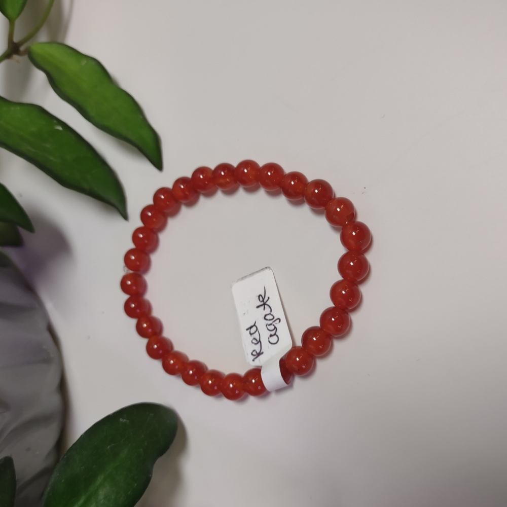 Red Agate Beaded Bracelet